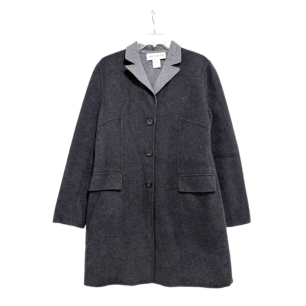 Vintage Jones New York Women's Charcoal Grey Wool Cashmere Blend Car Coat Size 6